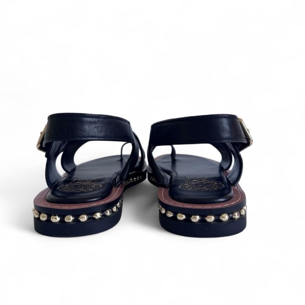 Vince Camuto Ciela Slingback Black Sandal with Gold Detailing Size 7 - Picture 6 of 7